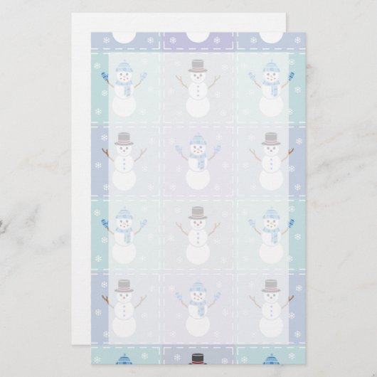 冬のキルト文房具 便箋 (正面/裏面)