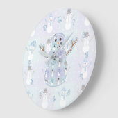 冬のキルト時計 ラージ壁時計 (傾斜)