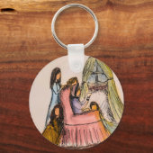 冬のキーチェーンの小さな女性の文字のシーン キーホルダー (正面)