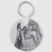 冬のキーチェーンの小さな女性の文字のシーン キーホルダー (裏面)