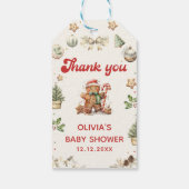 冬のギンガーブレッドクリスマスサンタベビーシャワー ギフトタグ (裏面)