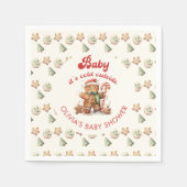 冬のギンガーブレッドクリスマスツリー赤ちゃんシャワー スタンダードカクテルナプキン (正面)