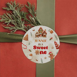 冬のギンガーブレッドハウスクリスマス1st誕生日 ラウンドシール