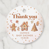 冬のクッキーのクリスマスサンタベビーシャワー フェイバータグ (裏面)
