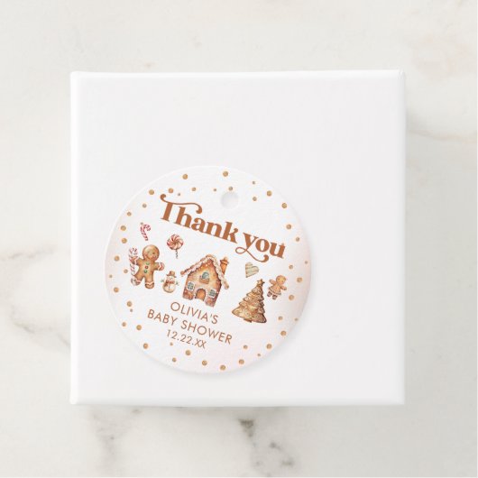 冬のクッキーのクリスマスサンタベビーシャワー フェイバータグ (インサイチュ)