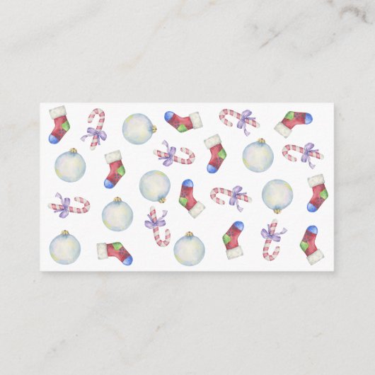 冬のクマとクリスマスギフト – 表示シャワーカード エンクロージャーカード (裏面)