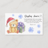 冬のクマとクリスマスギフト – 表示シャワーカード エンクロージャーカード (正面)