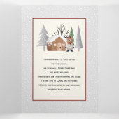 冬のクマと木のクリスマスフォト数々のー 三つ折りクリスマスカード (内部中)