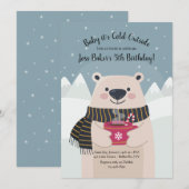 冬のクマの招待状 招待状 (正面/裏面)