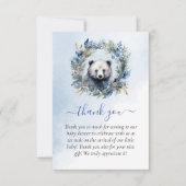 冬のクマの水の色ベビーシャワーありがとう サンキューカード (正面)