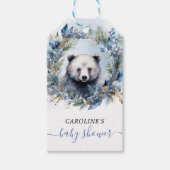 冬のクマの水の色ベビーシャワー ギフトタグ (正面)