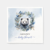 冬のクマの水の色ベビーシャワー スタンダードカクテルナプキン (正面)