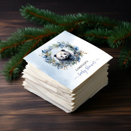 冬のクマの水の色ベビーシャワー スタンダードカクテルナプキン