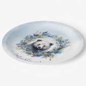 冬のクマの水の色ベビーシャワー ペーパープレート (アングル)