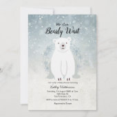 冬のクマの赤ちゃんシャワーを待つことができる 招待状 (正面)