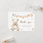 冬のクマの赤ちゃん、寒い外にありがとう カード (正面/裏面インサイチュ)