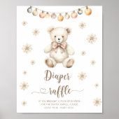 冬のクマベビー冷たい外おむつラッフル ポスター (正面)