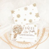 冬のクマ赤ちゃんシャワーおむつラッフル エンクロージャーカード