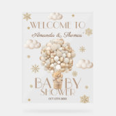 冬のクマ赤ちゃんシャワー歓迎サイン アクリルサイン (正面)