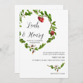 冬のクランベリーの結婚式の招待 招待状 (正面/裏面)