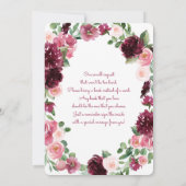 冬のクリスマスかわいい鹿の赤ちゃんシャワーガール 招待状 (裏面)