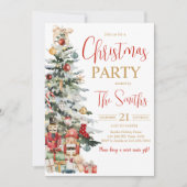 冬のクリスマスくるみ割りツリークリスマスパーティー 招待状 (正面)