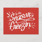 冬のクリスマスにフリージンになる季節 ポストカード (正面)