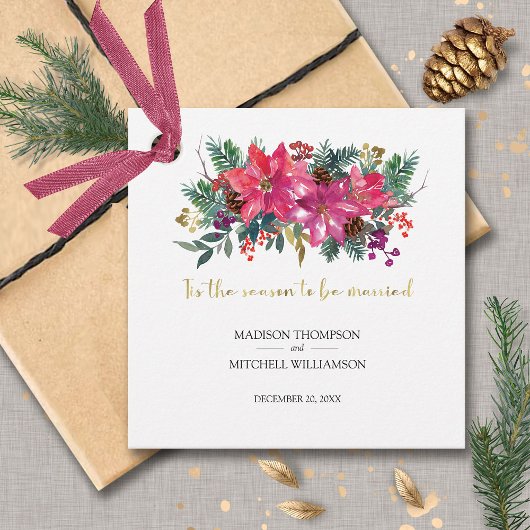 冬のクリスマスに結婚式を挙げるなら ピンク フェイバータグ