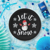冬のクリスマスに雪を降らせる ペーパープレート (パーティー)