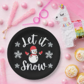 冬のクリスマスに雪を降らせる ペーパープレート (パーティー)