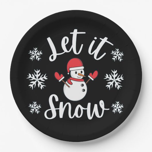 冬のクリスマスに雪を降らせる ペーパープレート (正面)