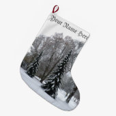 冬のクリスマスのストッキングのパーソナライズなストッキング ラージクリスマスストッキング (正面 (吊り時))