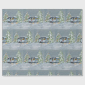 冬のクリスマスのフルタイムでRV ラッピングペーパー (フラット)