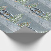 冬のクリスマスのフルタイムでRV ラッピングペーパー (角)