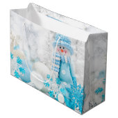 冬のクリスマスの休日のギフトバッグ ラージペーパーバッグ (正面アングル)