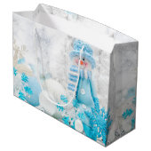 冬のクリスマスの休日のギフトバッグ ラージペーパーバッグ (裏面アングル)