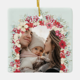 冬のクリスマスの休日2写真1stクリスマス セラミックオーナメント