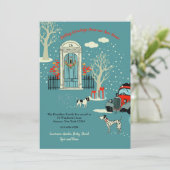 冬のクリスマスの前扉の引っ越し案内 招待状 (スタンド正面)