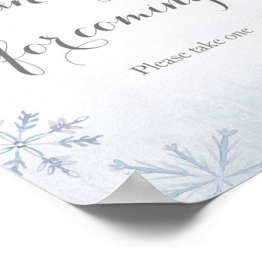 冬のクリスマスの好意のサイン来をありがとう ポスター (角)