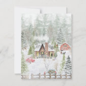 冬のクリスマスの山小屋の風景 シーズンカード (正面)