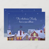 冬のクリスマスの新しいホームアドレス引っ越しました 案内ポストカード (正面/裏面)