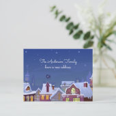 冬のクリスマスの新しいホームアドレス引っ越しました 案内ポストカード (スタンド正面)