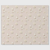 冬のクリスマスの水の色テディベア赤ちゃんシャワー ラッピングペーパー (フラット)