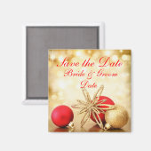 冬のクリスマスの磁石結婚を保存する マグネット (正面/裏面)