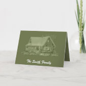 冬のクリスマスの窓は写真の挿入物をつけます シーズンカード (裏面)