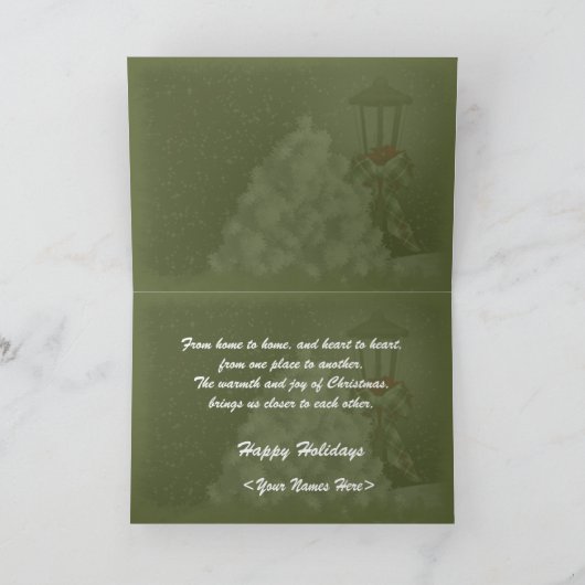 冬のクリスマスの窓は写真の挿入物をつけます シーズンカード (内部)