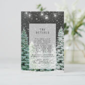 冬のクリスマスの結婚式の詳細情報カード エンクロージャーカード (スタンド正面)