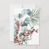 冬のクリスマスの緑の日を保存 セーブザデート (裏面)