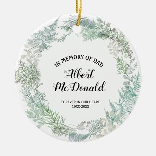 冬のクリスマスの緑 – パパ セラミックオーナメント (正面)