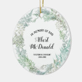 冬のクリスマスの緑 – パパ セラミックオーナメント (左)